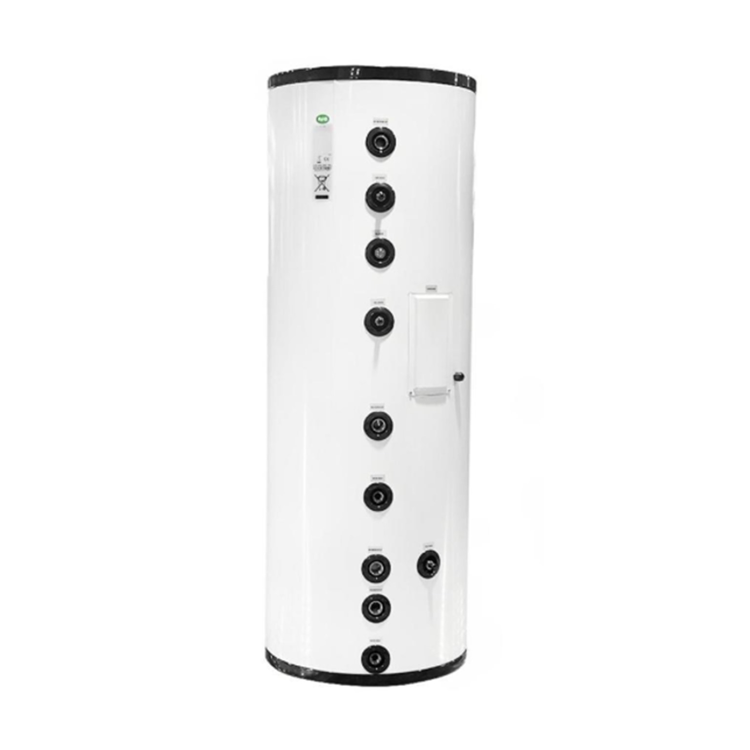 multifunctional DHW tank front view with multiple hydraulic 
