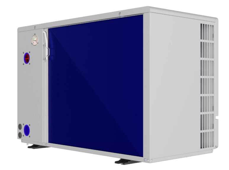 R32 pool heat pump water side view