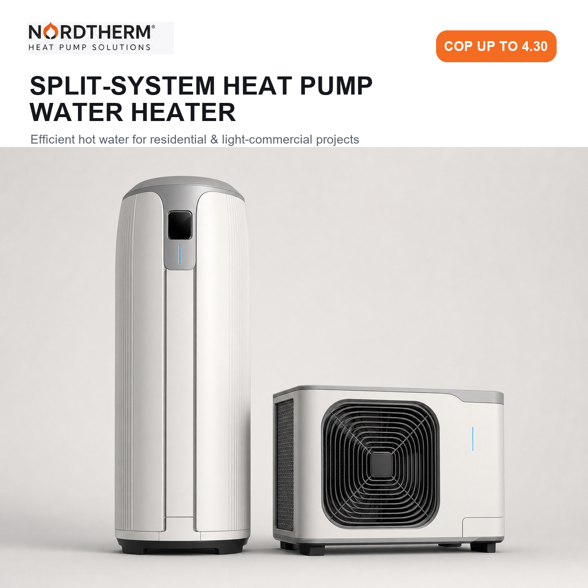 lack and white split heat pump water heater color options