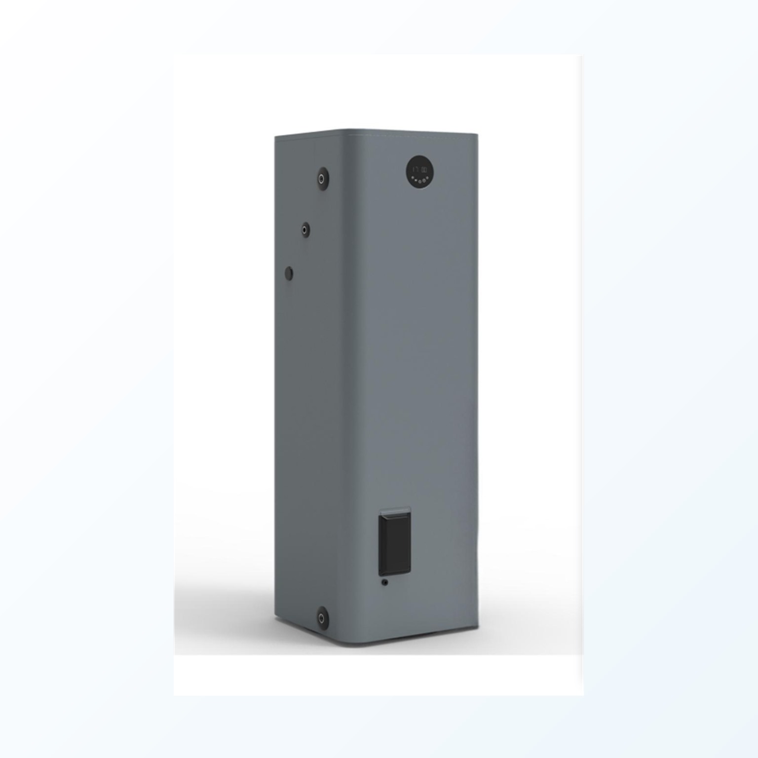 NordTherm rectangular DHW hot water tank in gray finish, fro
