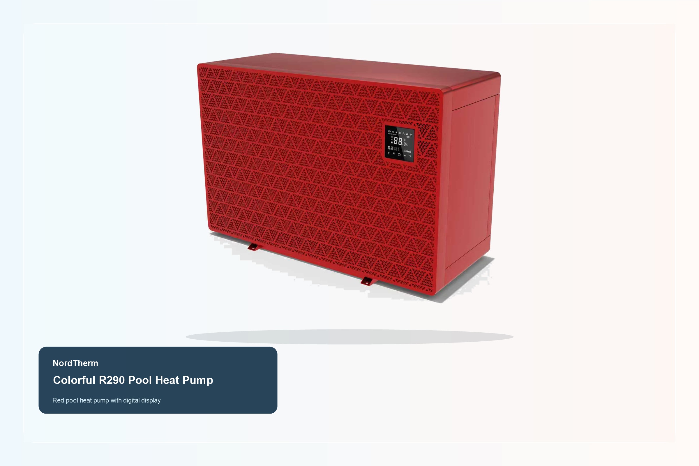 Red pool heat pump with digital display