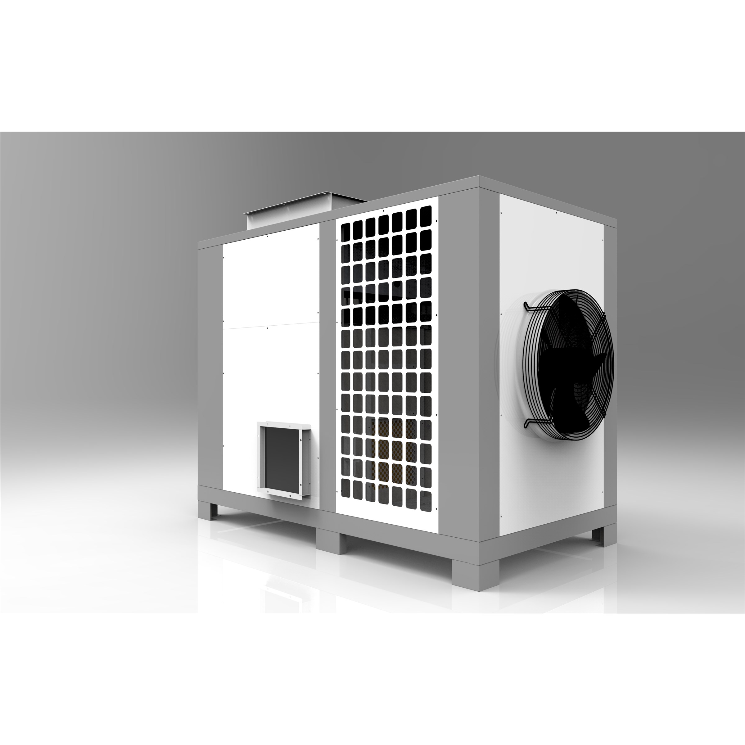 Heat pump dryer rear view with top outlet