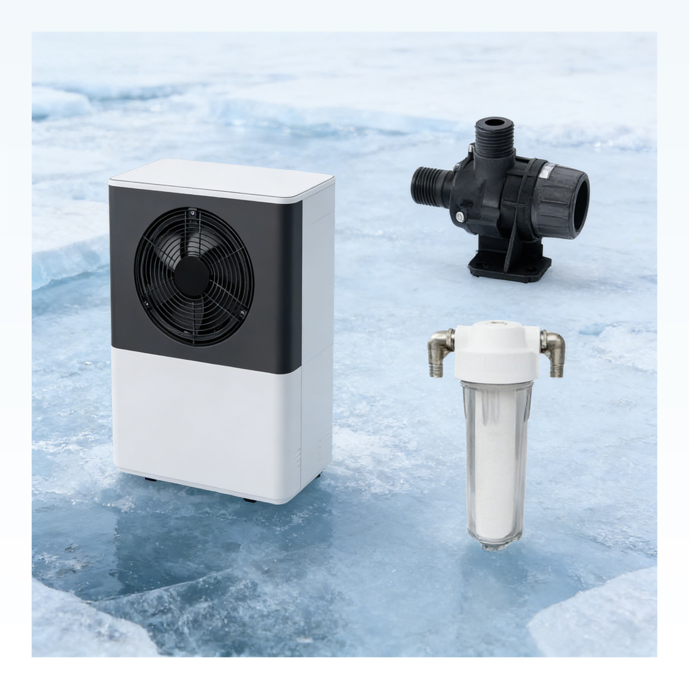 Ice bath chiller front fan view