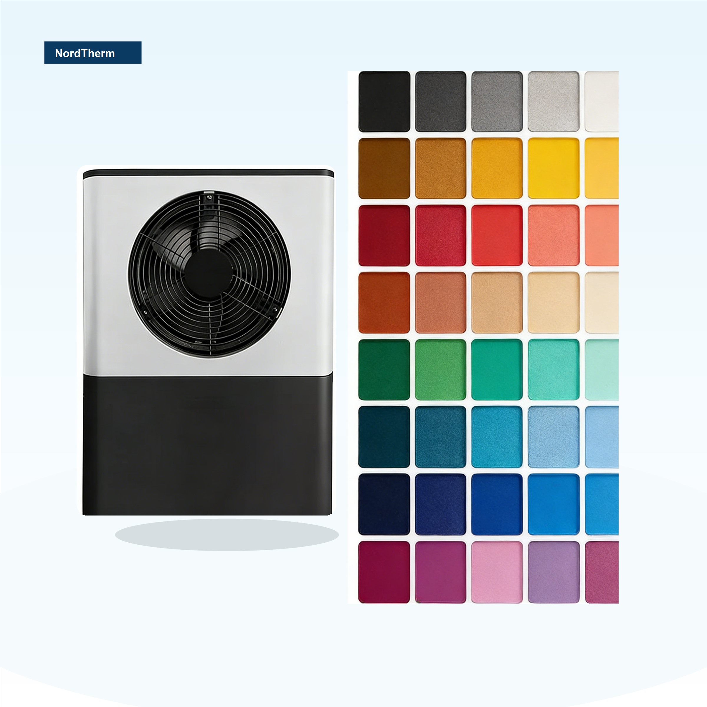 Ice bath chiller with color samples