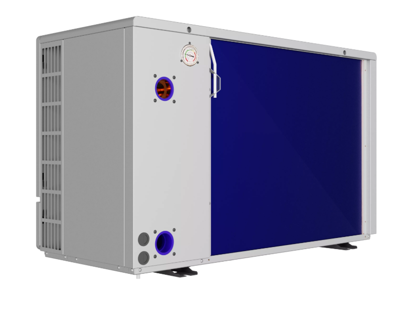 R32 pool heat pump blue panel view