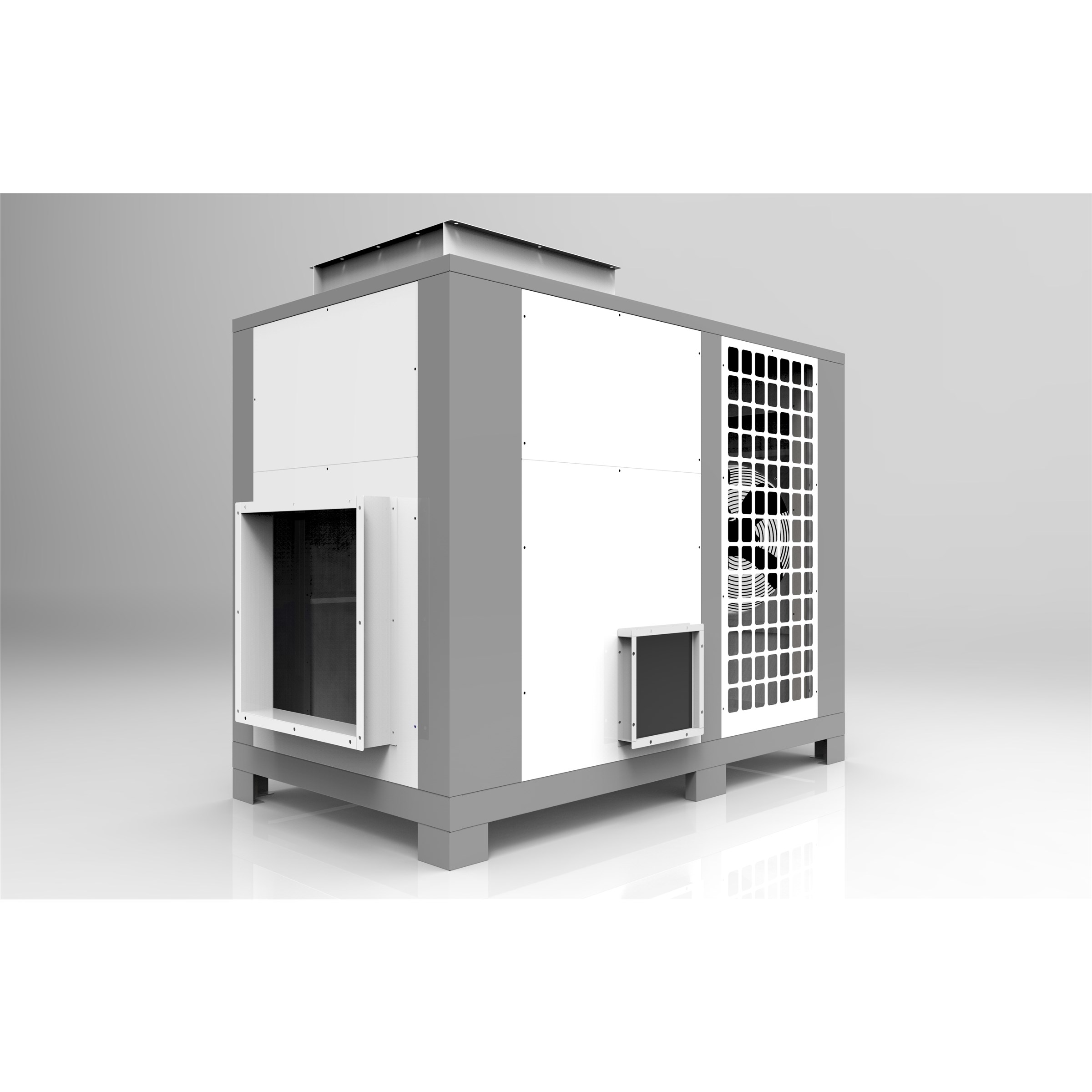 Heat pump dryer with side air duct