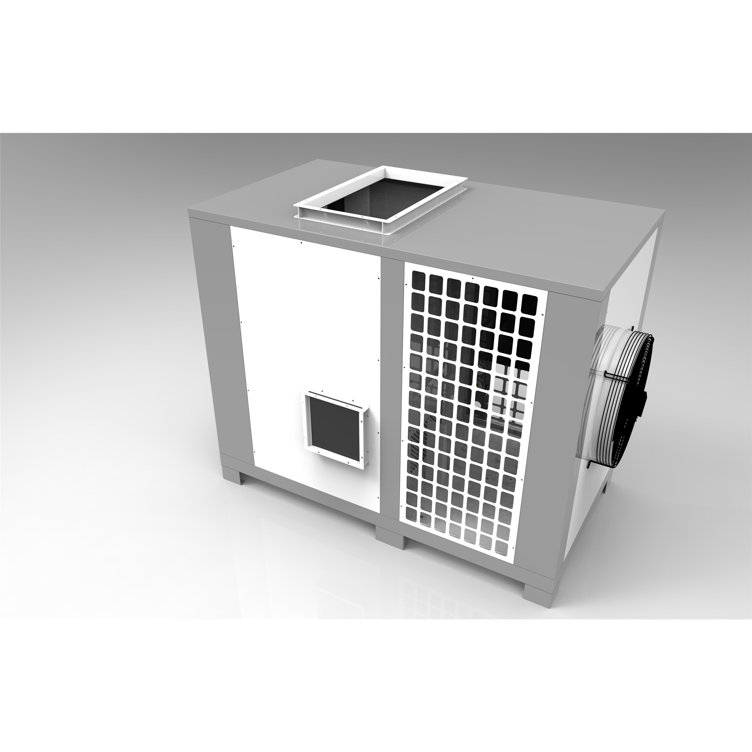 Heat pump dryer side fan view