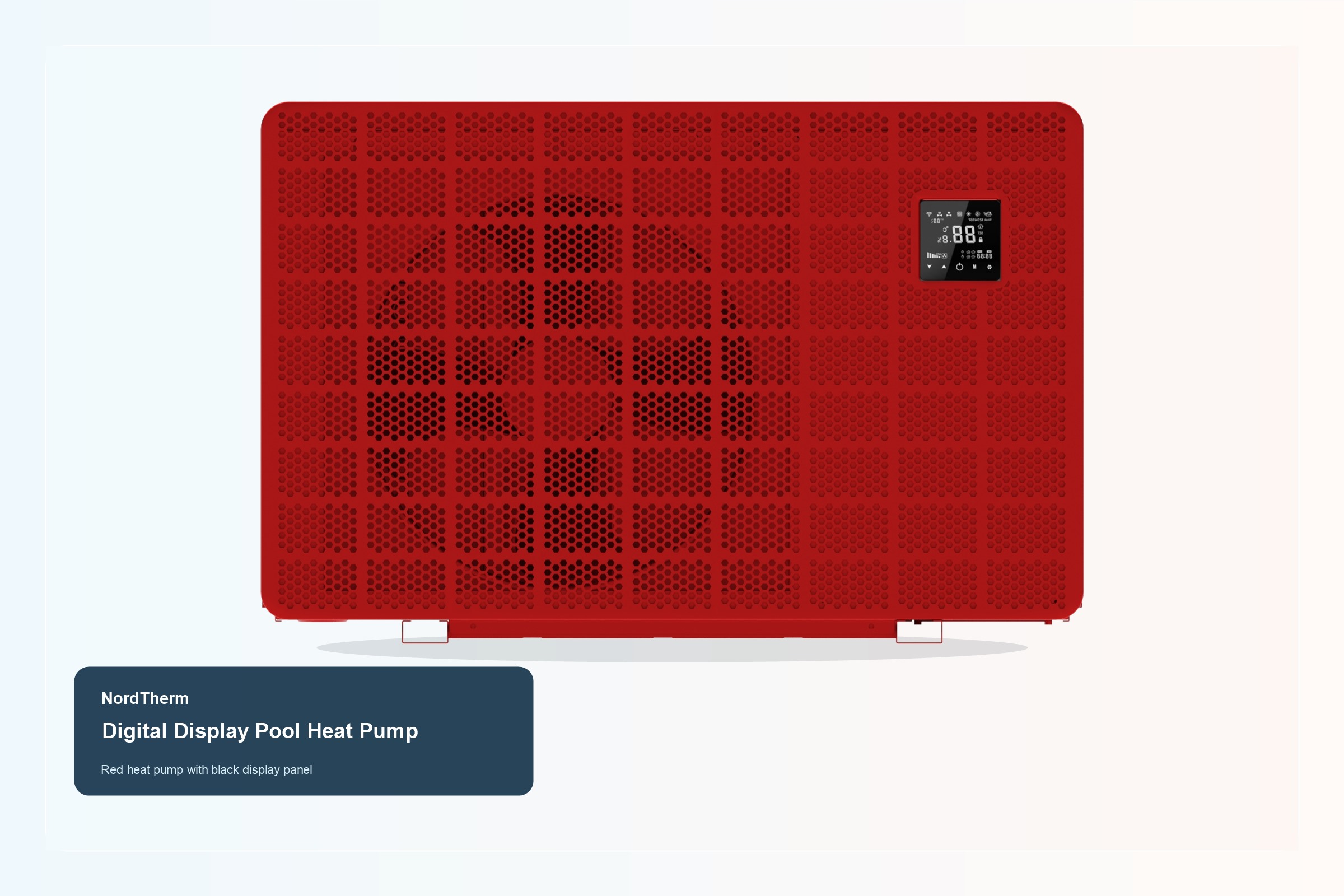 Red heat pump with black display panel