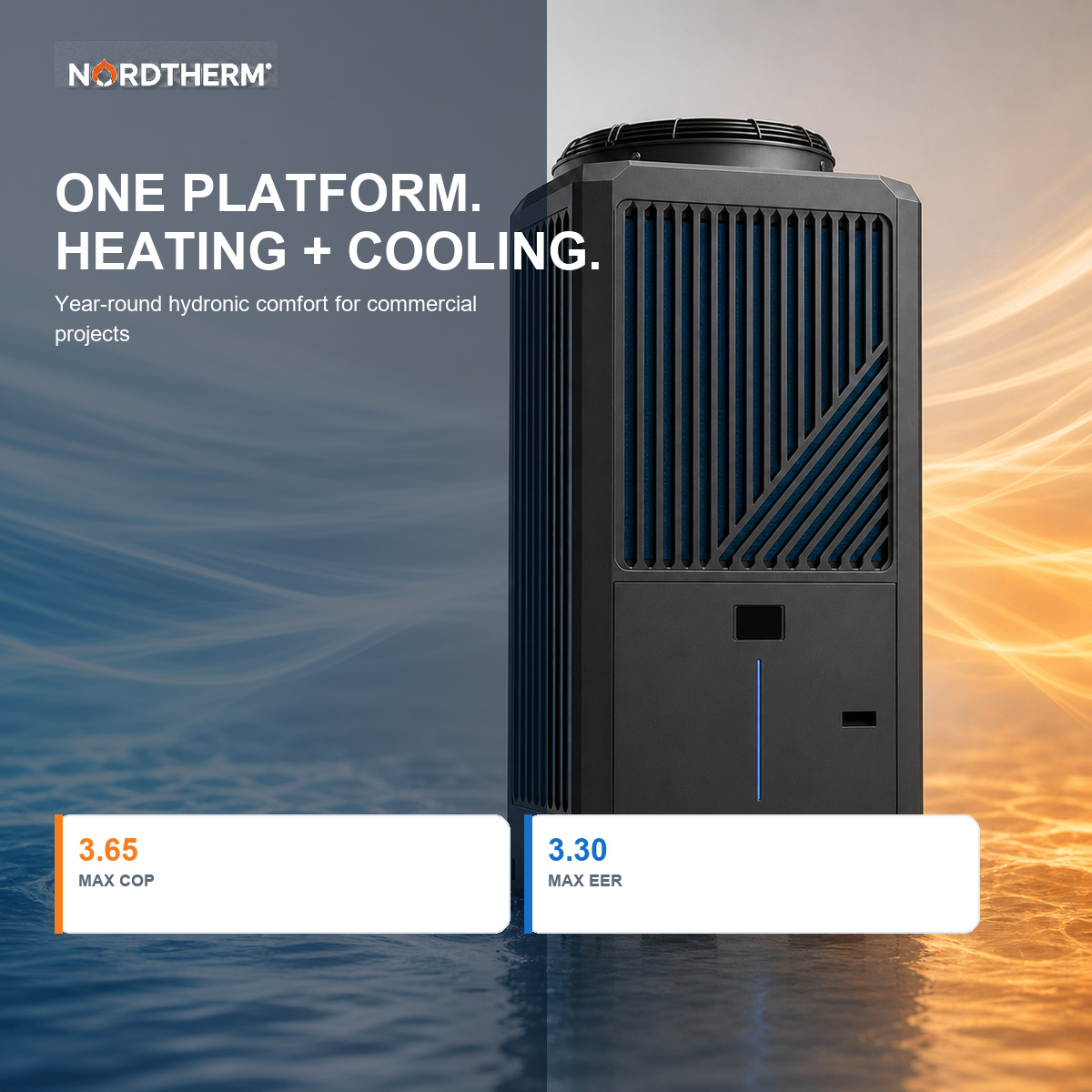 R410A commercial air to water heat pump 