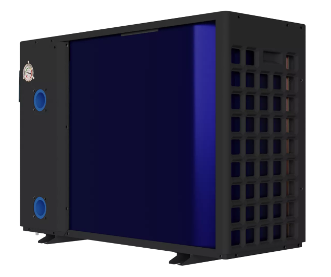 Solar pool heat pump heat exchanger side view