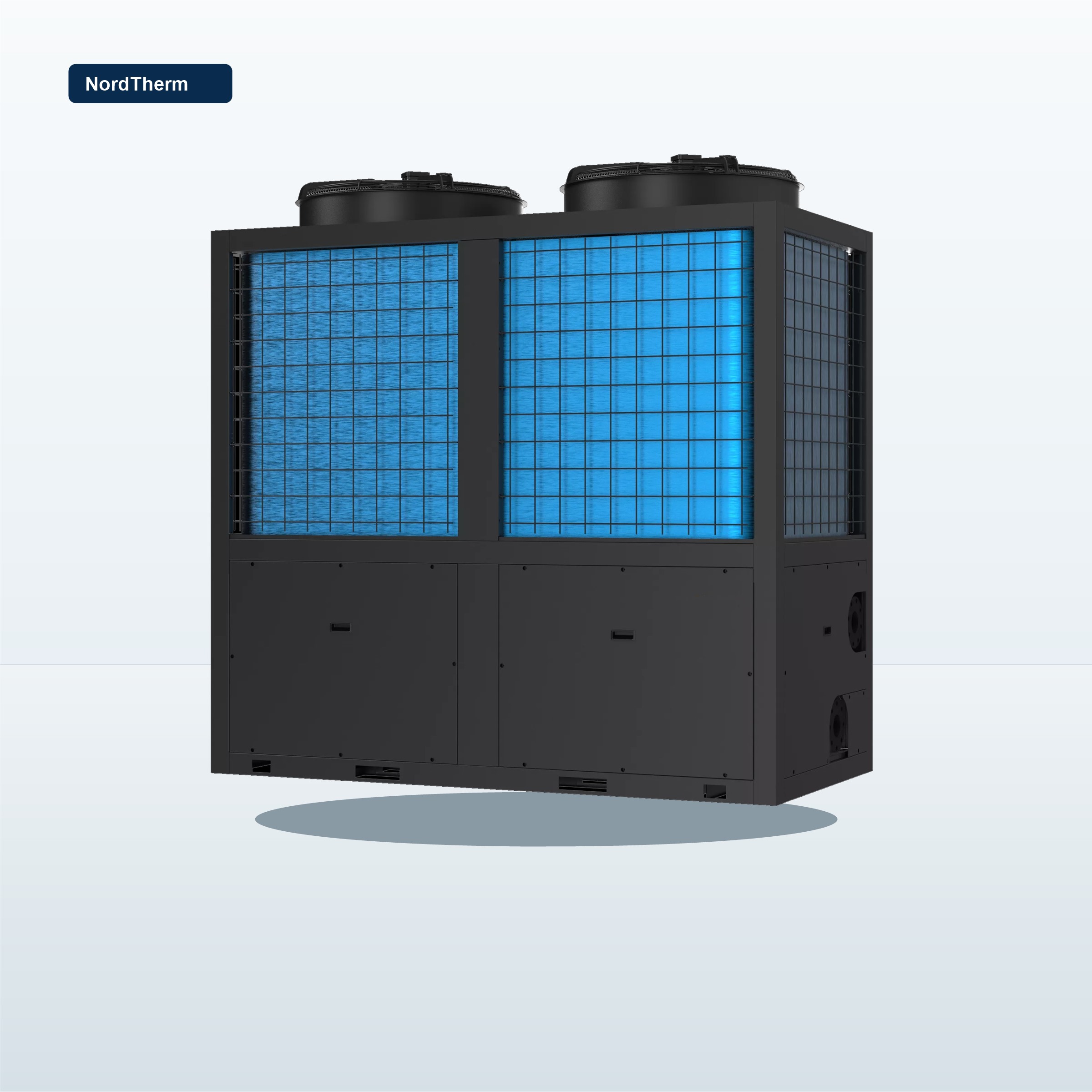 Commercial heat pump double fan unit