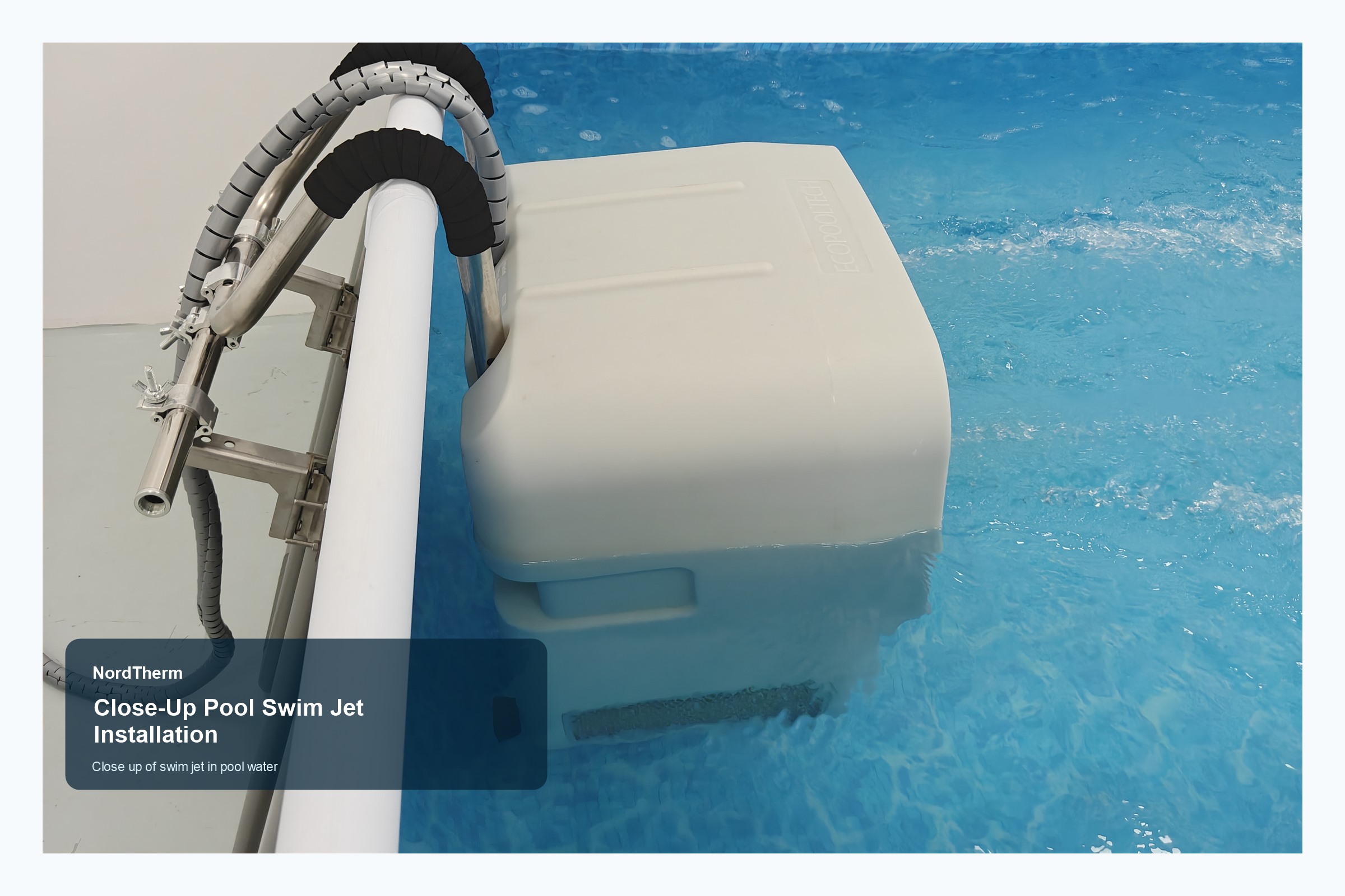  Close up of swim jet in pool water