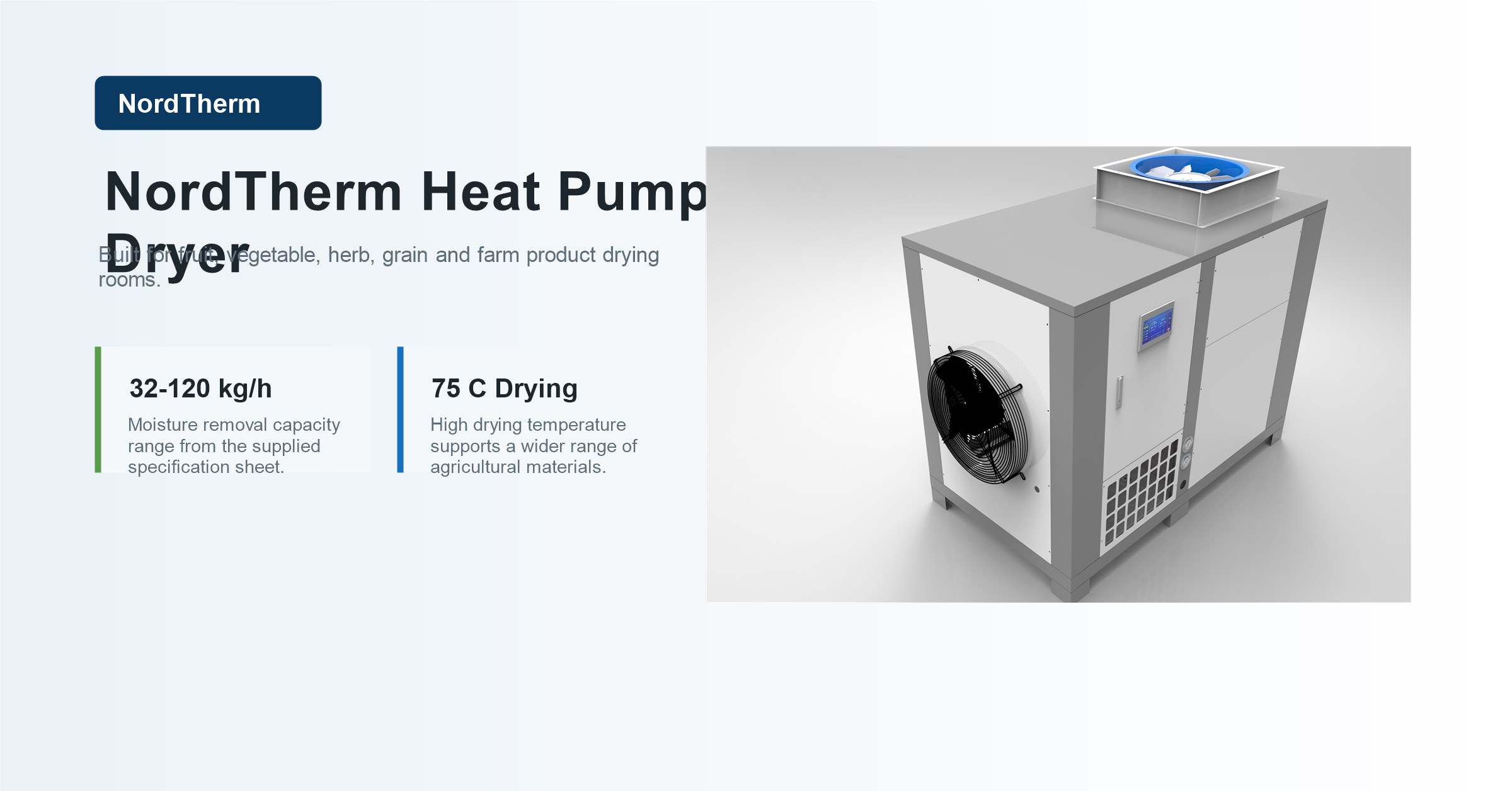 Heat pump dryer with key feature blocks