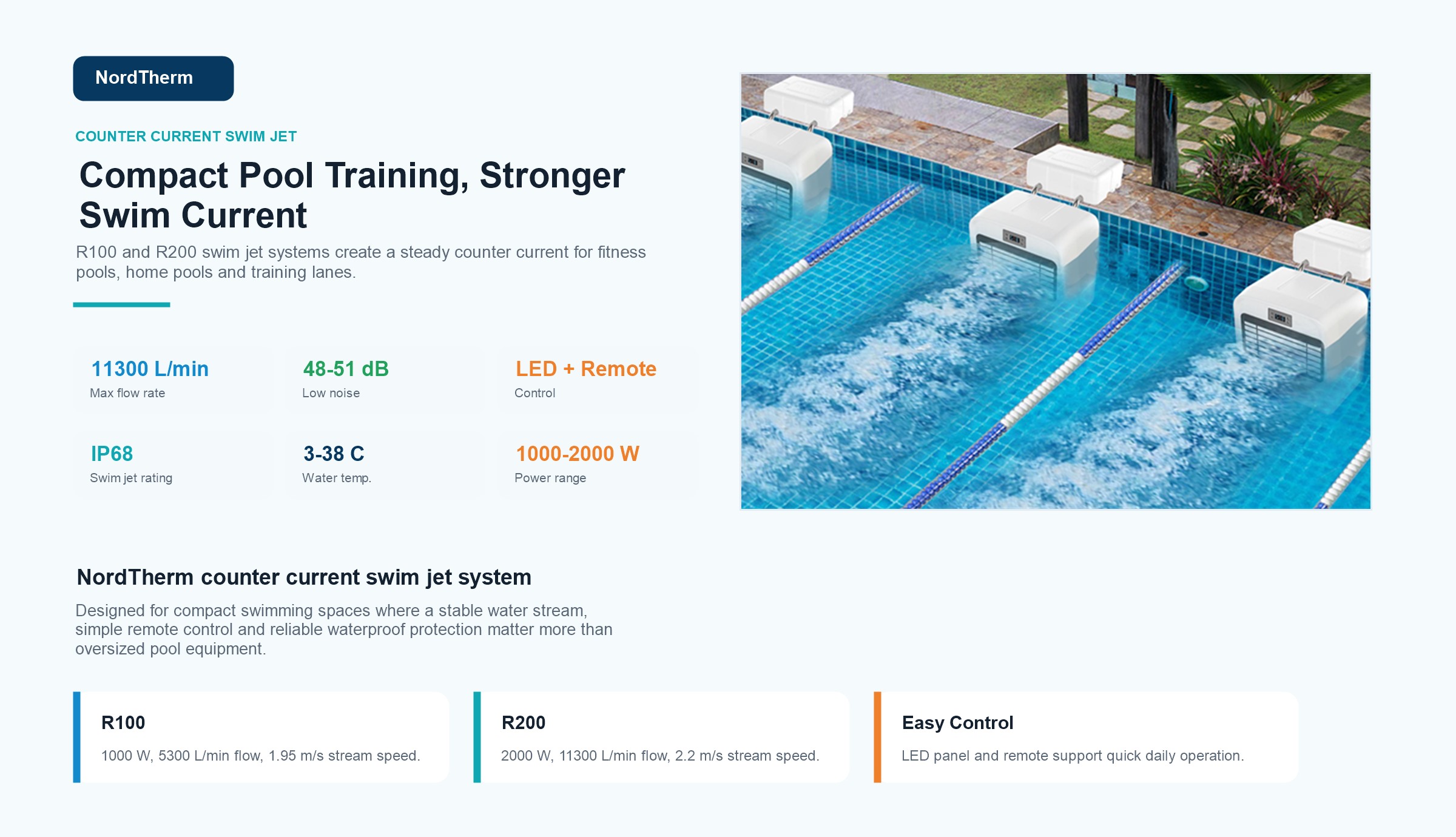 NordTherm swim jet product detail page