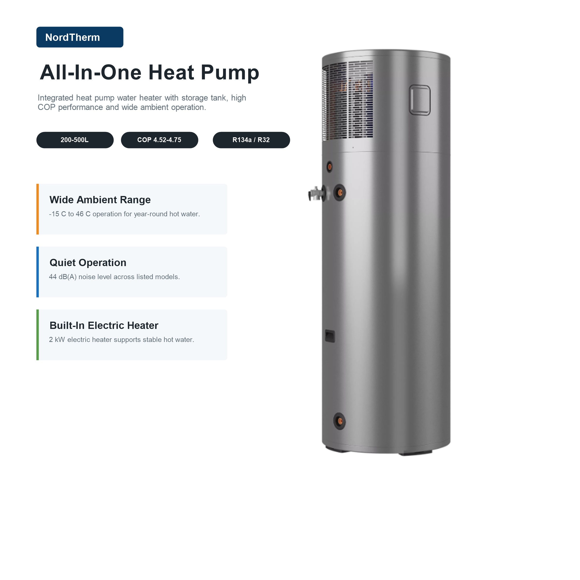 NordTherm heat pump water heater page