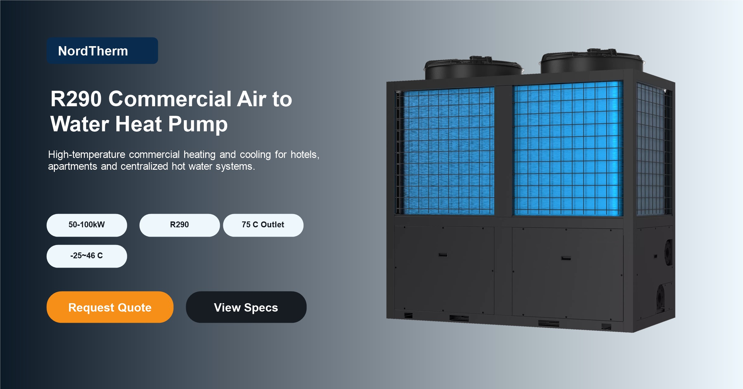 Commercial air to water heat pump banner